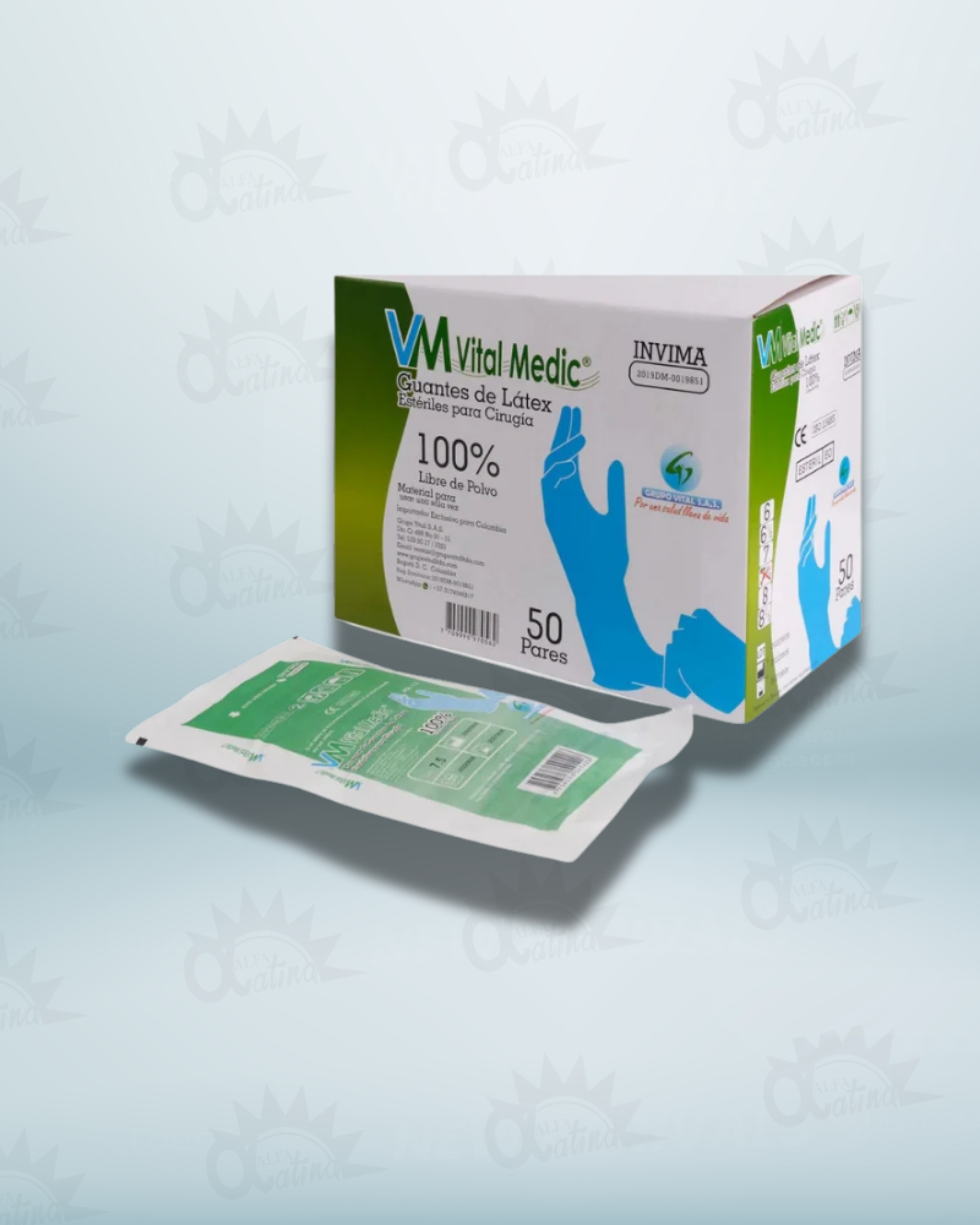GUANTE ESTERIL 7,0. CAJA X 50 PAR SIN TALCO